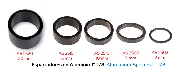 CASQUILLO DIRECCION BICICLETA TKX ALUMINIO 5MM 1 1/8